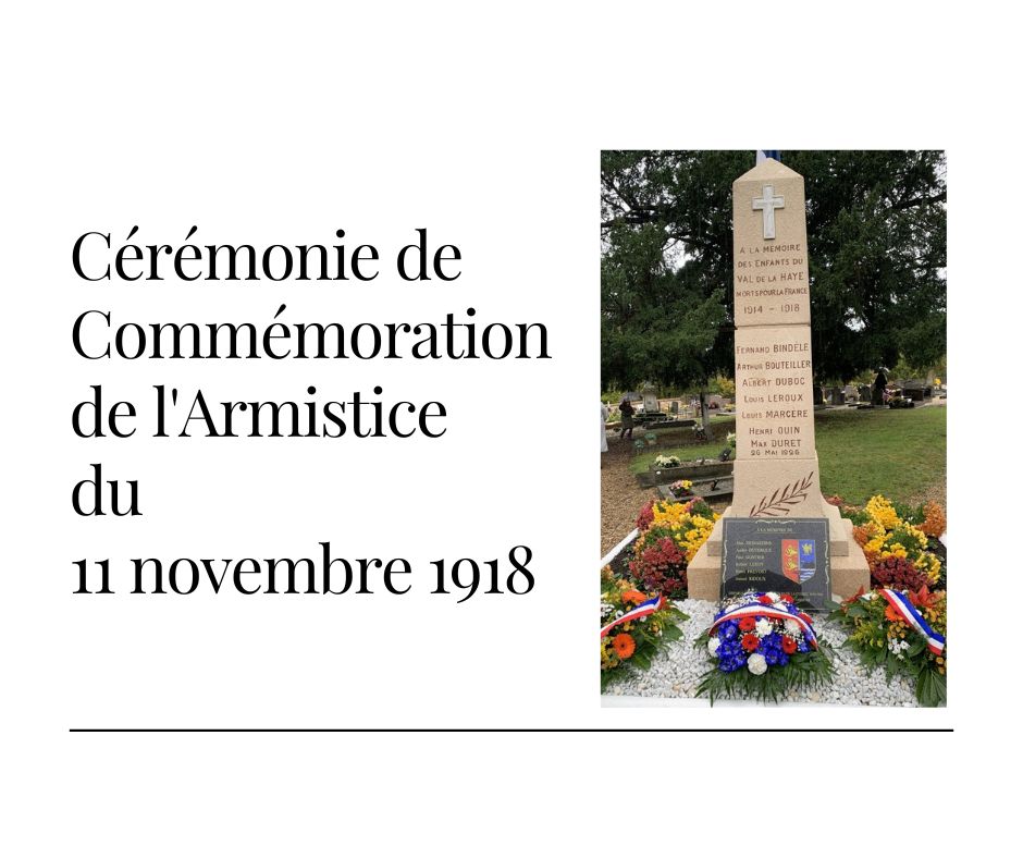 Cérémonie de Commémoration de l’Armistice du 11 novembre 1918